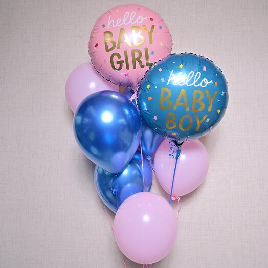 Набор шаров Hello Baby 6 латексных шаров 2 фольгированных шара 6998