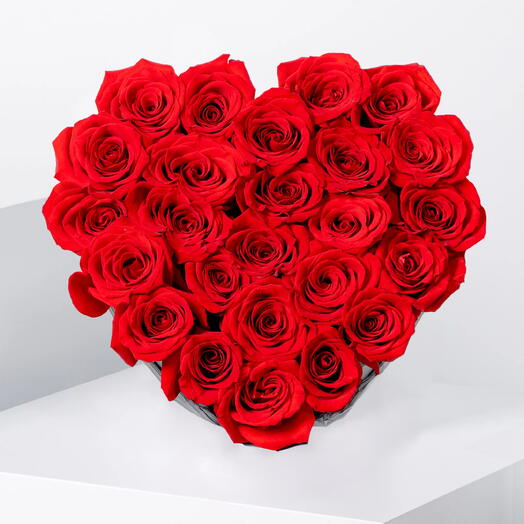 Red Roses In Heart For Anniversary Red Heart