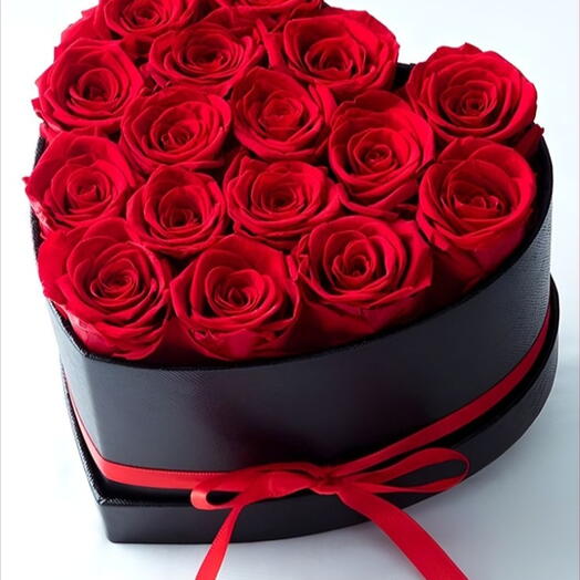 15 красных роз Сердце Руж