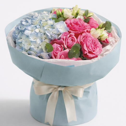 Голубая Гортензия Пион Элегантность