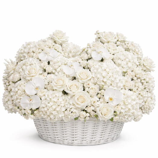 Luxury White Bloom Basket