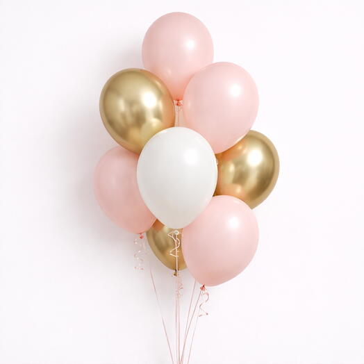 Blush White Gold Elegance Balloon Set