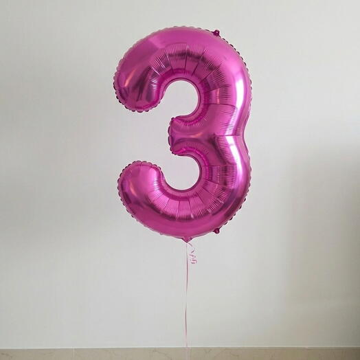 Number 3 Pink Helium Balloon 40 Inch – Giant Celebration Balloon | UAE