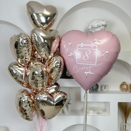 Set with big and small hearts