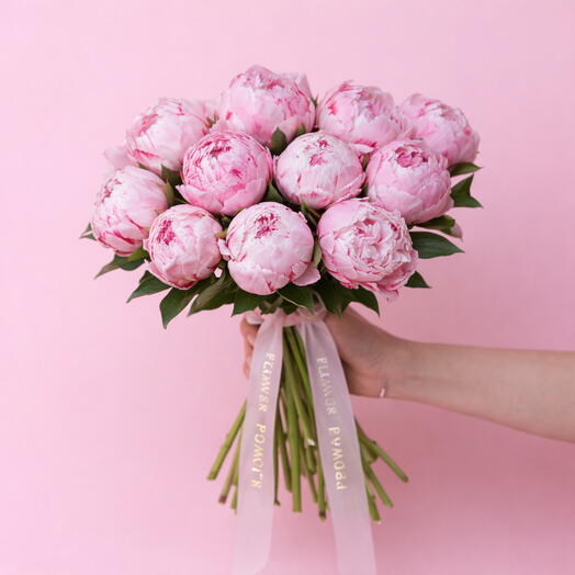 Pleasure Morning: Bouquet of 10 Pink Peonies