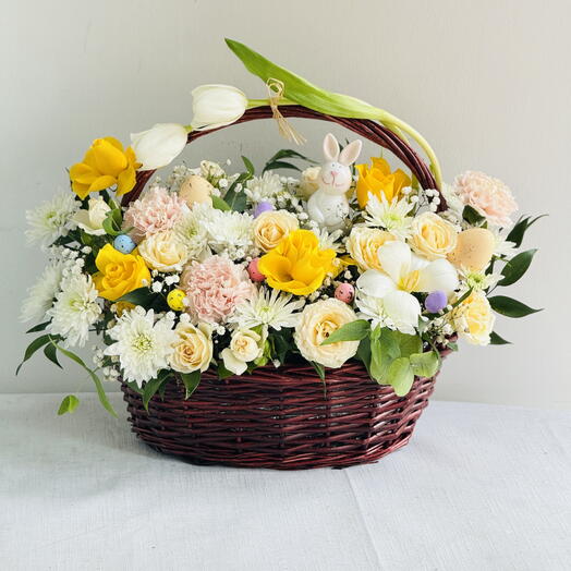 Spring Bunny Easter Bloom Basket