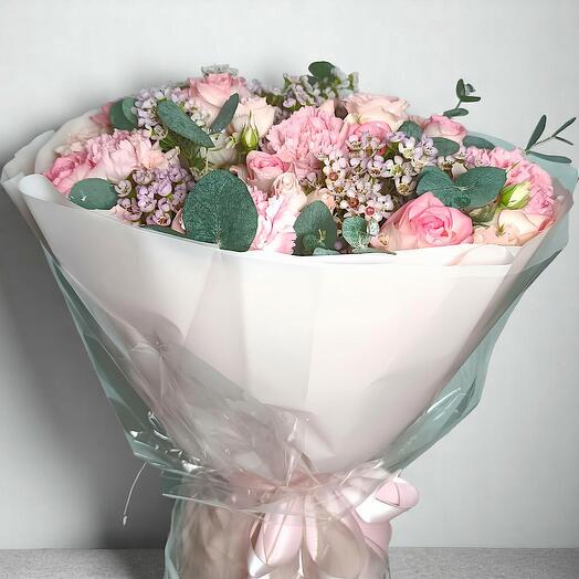 Pastel Pink Mixed Flower Bouquet