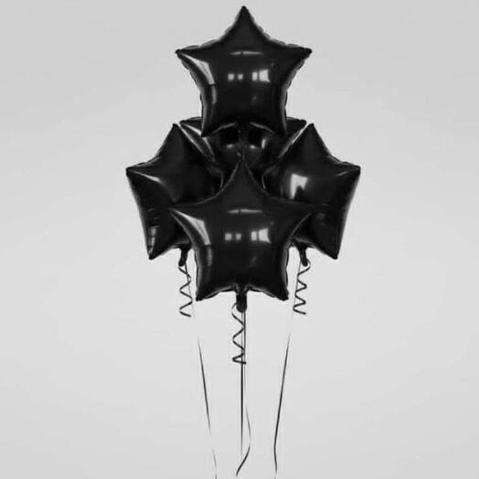 Midnight Onyx Star Foil Balloons