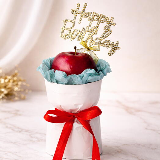 Mini Apple Birthday Bouquet with Golden Topper