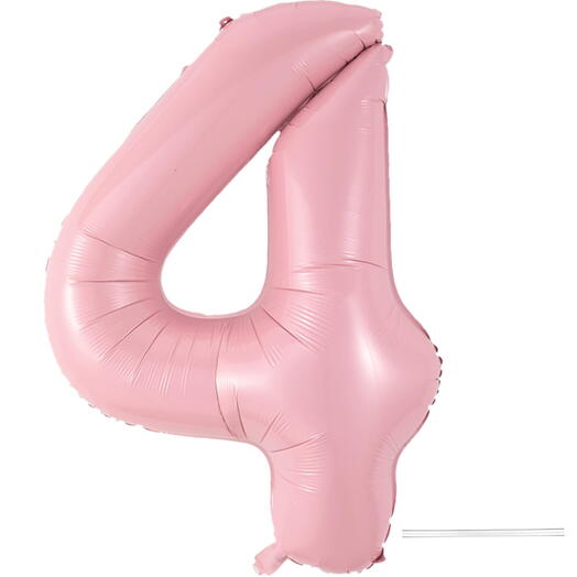 Number 4 pink balloon