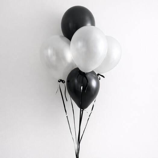 5 Black   White Elegance Balloon Set