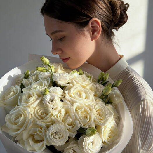 white flowers bouquet Eva-1