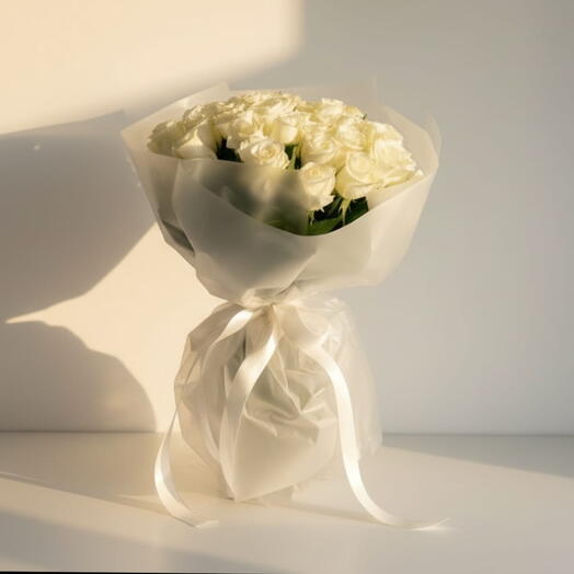 Премиум-букет из 20 белых роз