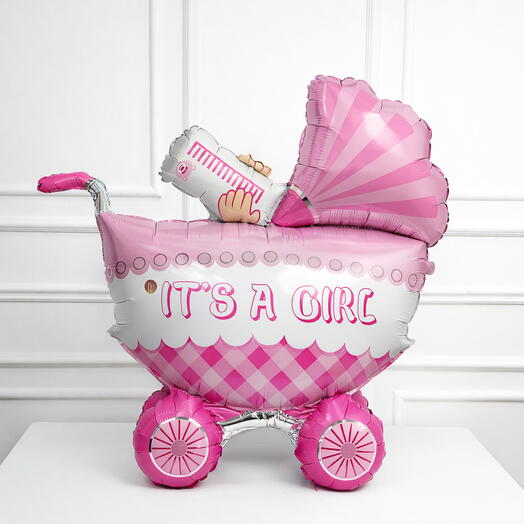 Its a Girl Baby Stroller Foil Balloon without Helium