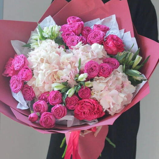 ГОРТЕНЗИЯ   САДОВАЯ РОЗА БУКЕТ