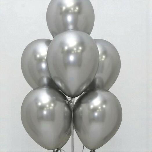 Silver  Helium Latex Balloons