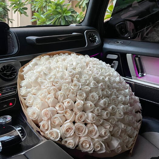 Ramo Premium XXL de 200 Rosas Blancas