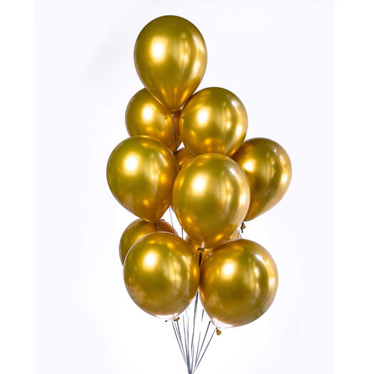 15 Globos Cromados Dorados