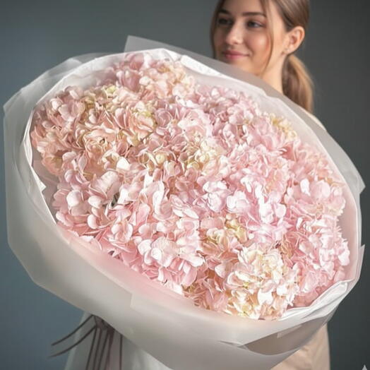 15  Pink Huge Hydrangea Bouquet