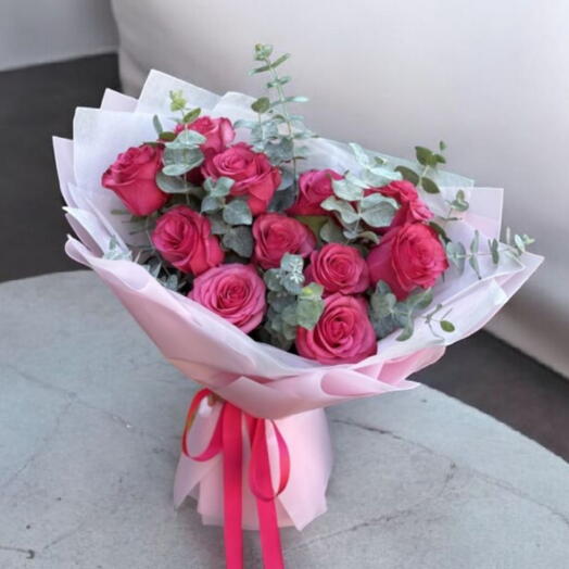 11 Велюр _ Нежно-розовый премиум-букет