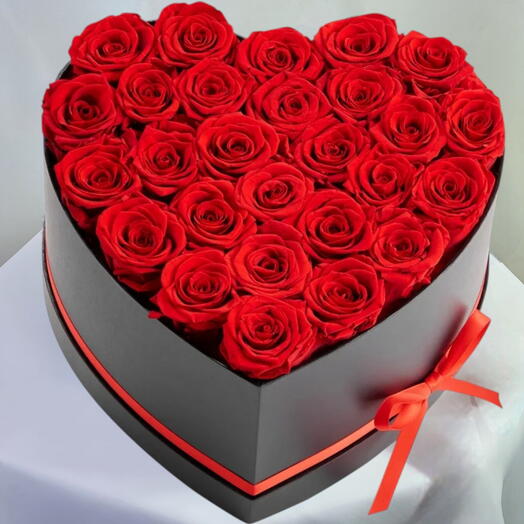 Коробка из 31 красной розы к Дню святого Валентина