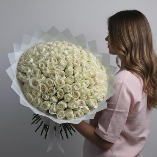 71 The Premium 60 CM White Elegant Roses
