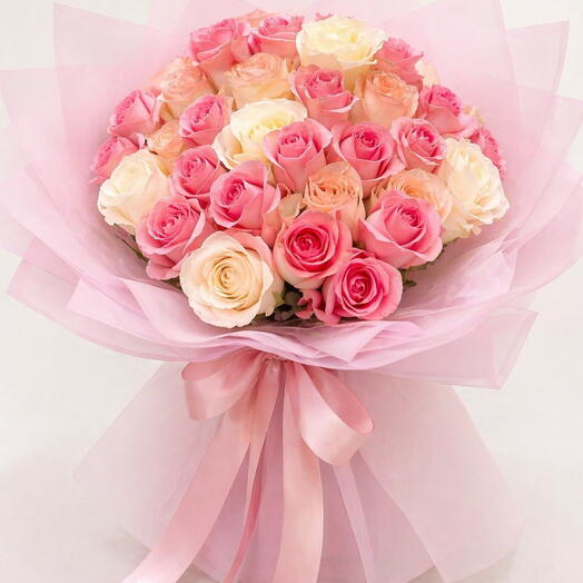 Mothers day special round bouquet in pink