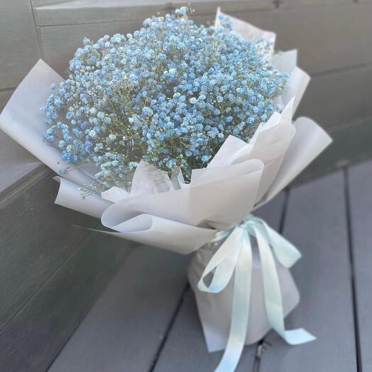 Bouquet of blue gypsophila