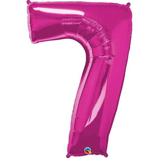 Pink Number Seven Helium Balloon-5347