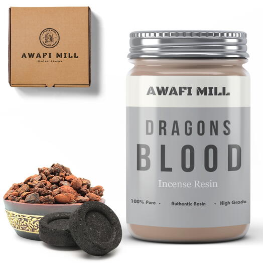 AWAFI MILL Dragon s Blood смола для благовоний | угольная таблетка - бутылка 100 грамм с 20 кусочками угля