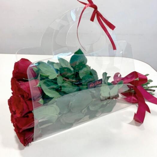 Red Roses(50sm) in a Clear Bag