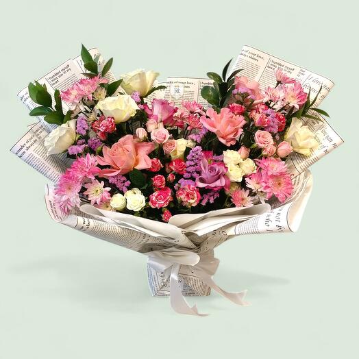 Винтажный романтический цветочный букет