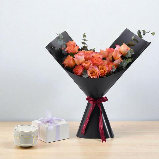 Luxury Pink Roses   Rasasi Bakhoor Gift