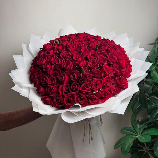 Bouquet de 100 roses rouges