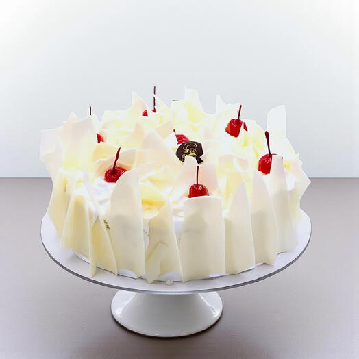 Royal White Forest Cake | Vanilla Sponge   White Chocolate | Luxury Cake Delivery Dubai