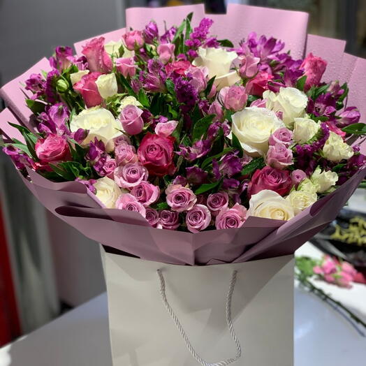 Purple Bag Bouquet