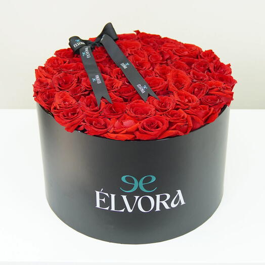 Красные Розы Нуар Алый Бокс