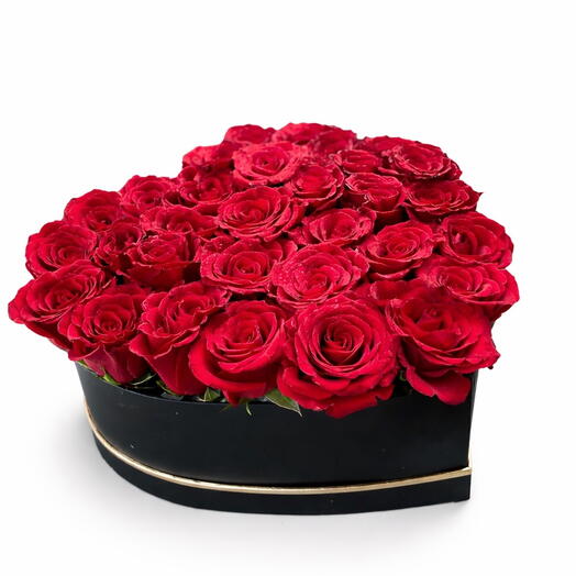Caja de rosas de lujo