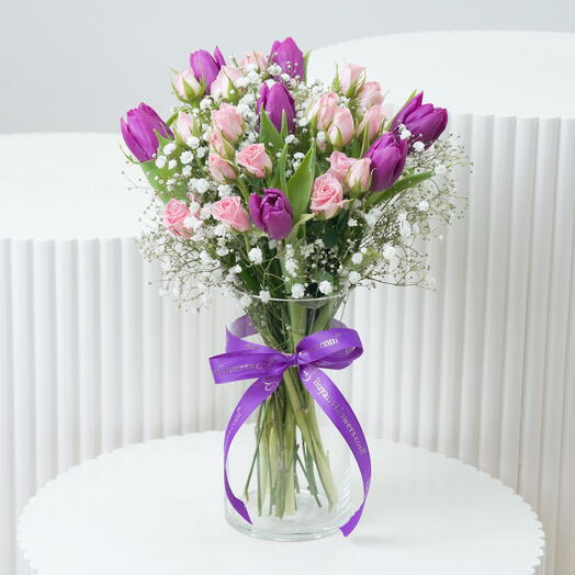 Цилиндрическая ваза «Фиалковый шёпот»