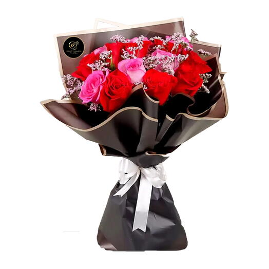 Valentines Day Red and Pink Roses Bouquet