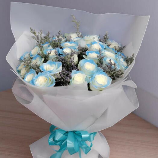 باقة باللون الأزرق الفاتح