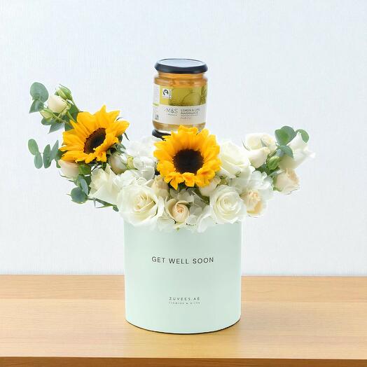 Agrumes Ensoleillés – Coffret de Fleurs Bon Rétablissement