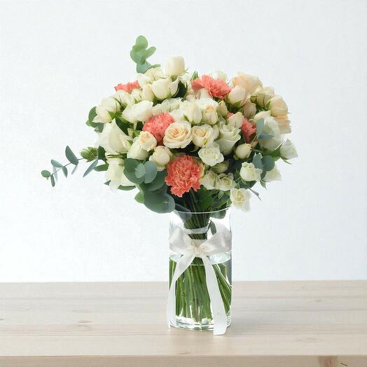 Peach   White Harmony Vase