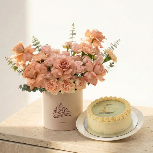 Дезерт Силк Цветы Рамадана комбо с тортом