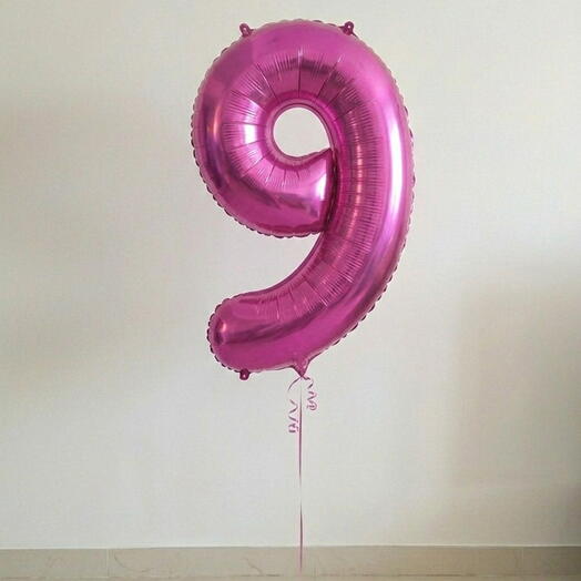 Number 9 Pink Helium Balloon 40 Inch – Large Helium Party Decoration | UAE