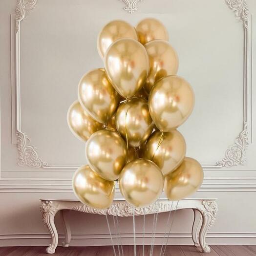 Gold Lux  - 15 pieces Helium Ballon set