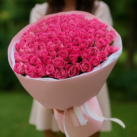 151 Revival Bouquet de roses roses – Grand arrangement floral romantique