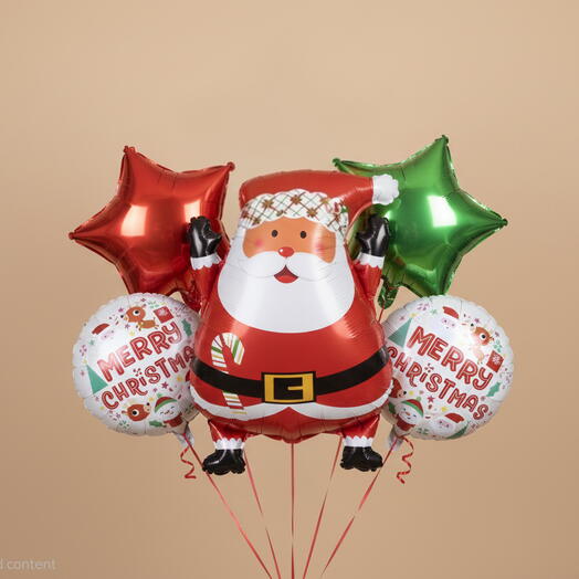 Christmas Balloon Set – Large Santa -  Merry Christmas Balloons