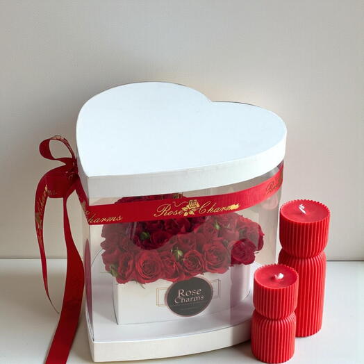 Caja de Felicidad con Chocolate y Flores