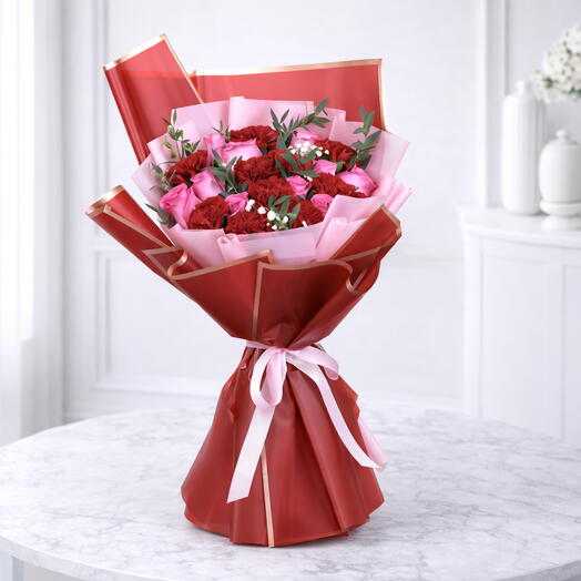 Blush Romance Harmony  Mixed Flower Bouquet